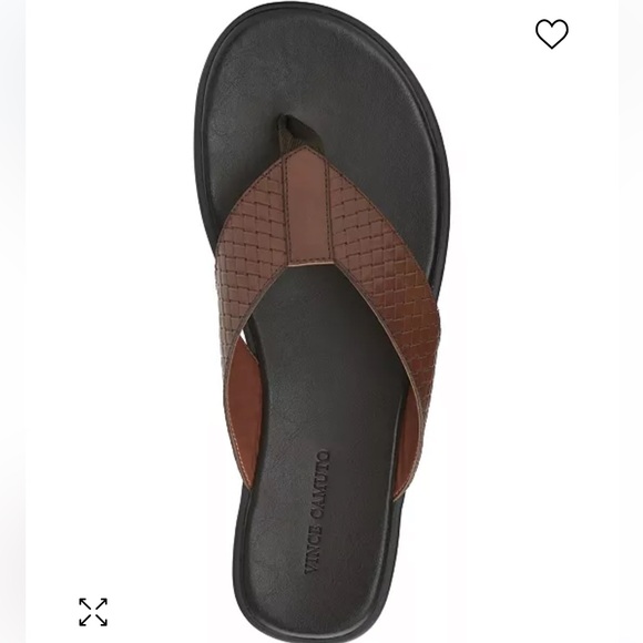 Vince Camuto Men’s Cognac Waylyn Woven Leather Upper Flip Flop Sandal NEW NIB - Picture 15 of 16